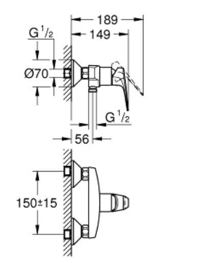 Grohe 23632000 BauFlow Shower Mixer