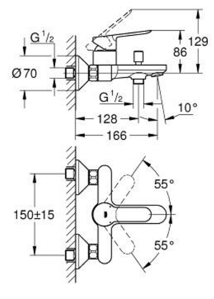 Grohe 23605000 Bauedge Shower Mixer