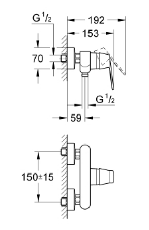 Grohe 32837GL0 Eurosmart Cosmopolitan Shower Mixer