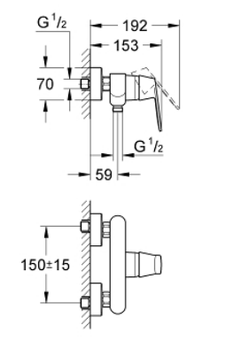 Grohe 32837AL0 Eurosmart Cosmopolitan Shower Mixer
