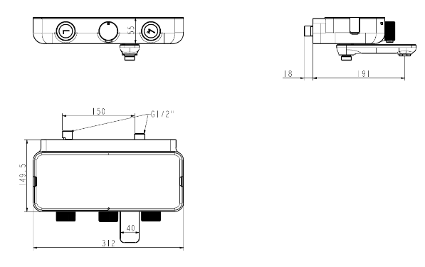 American Standard FFAS4954-609500BC0 EasySET Auto Temperature Shower Mixer