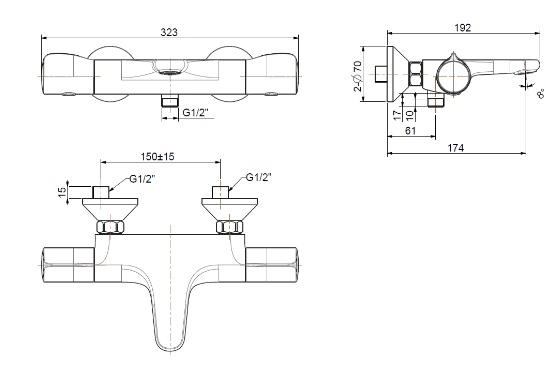 American Standard FFAS4949-609500BC0 Temptacion Auto Temperature Bath Mixer