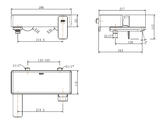 American Standard FFAS1311-602500BF0 Acacia Evolution Exposed Bath & Shower Mixer