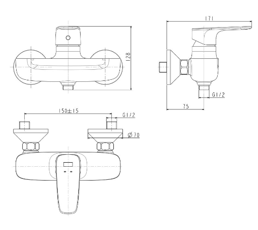 American Standard FFAS1712-709500BC0 Signature Exposed Shower Mixer
