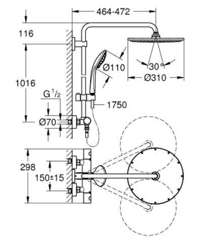 Grohe 26075DL0 Euphoria System 310 Shower System