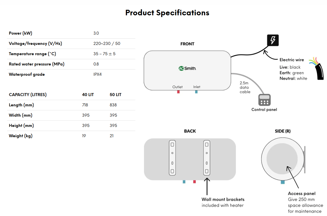 AOS Gen 6 DIGITAL SERIES STORAGE HEATER