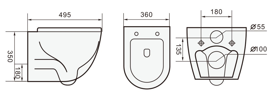 Magnum M905S Wall Hung Toilet Bowl