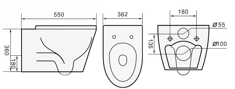 Magnum M908 Wall Hung Toilet Bowl