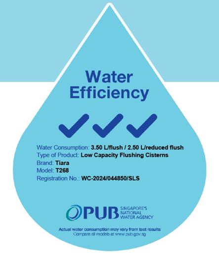 Tiara WC- T268 Two-Piece Toilet Bowl (Wash Down Flush)