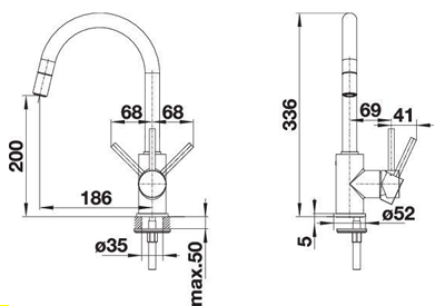 Blanco Mida-S Matt Black Pull Out Sink Mixer