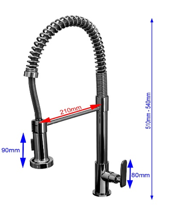 Fidelis FT-650-4 Black Kitchen Tap
