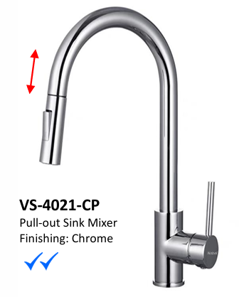 Nobel 4021 Chrome Mixer Pull Out Kitchen Tap