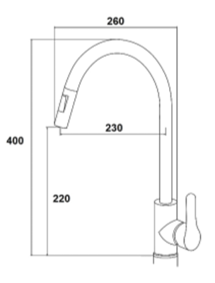 Nobel 4021-BK Pull Out Kitchen Tap