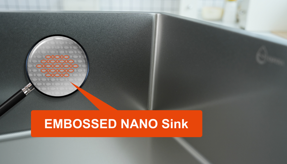Esfera Embossed Nano Gun Metal Sink