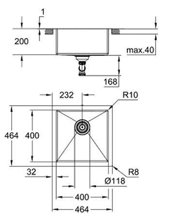 Grohe K700 46CM SUS304 Undermount Sink (31578SD1)