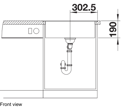 Blanco Dalago 6-F Sink (Black) Flush Mount Kitchen Sink
