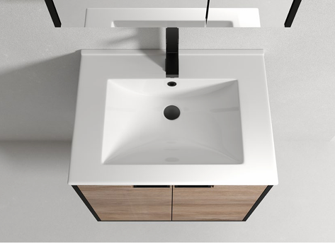 Dusche 2006105MBWG 60cm Basin Cabinet (Matt Black W/Wood Gain)