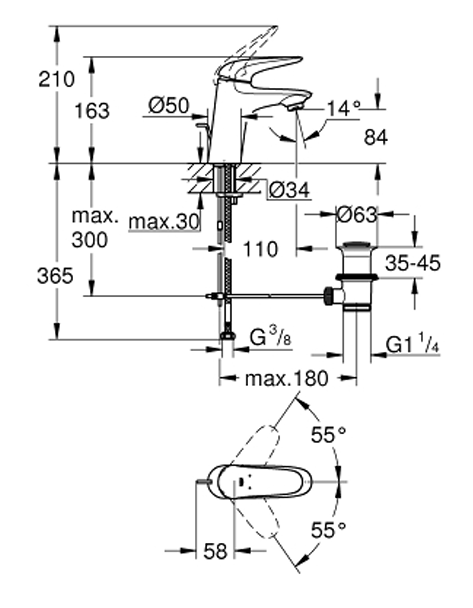 Grohe Eurostyle Basin Mixer S-Size 23707003