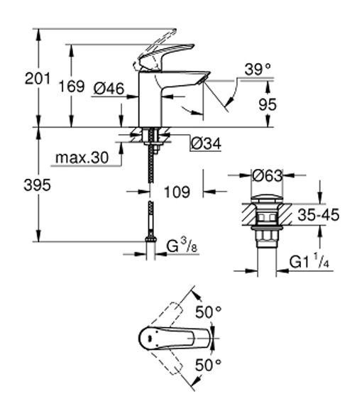 Grohe Eurosmart Basin Mixer S-Size 23922003