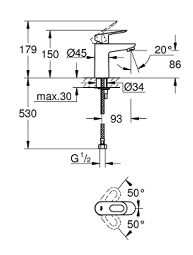 Grohe Bauloop Basin Mixer 32854000