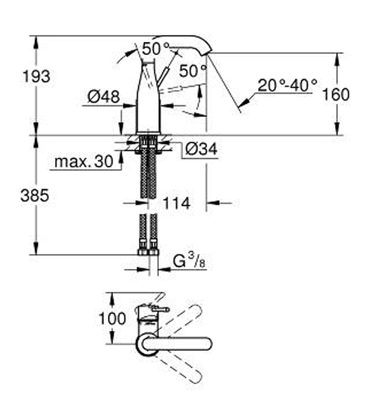 Grohe Essence Basin Mixer M-Size 24176KF1