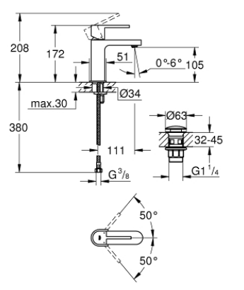 GROHE Plus Basin Mixer S-Size (33163003)
