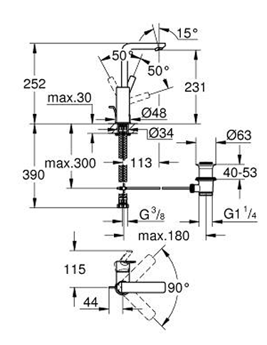 Grohe Lineare Basin Mixer L-Size 23296DC1 (Supersteel)