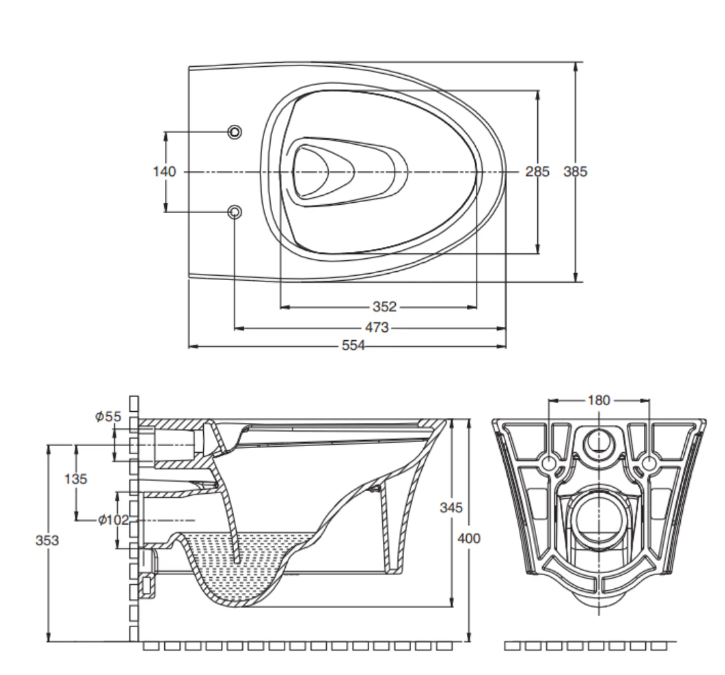 Kohler Veil Wall Hung Toilet Bowl