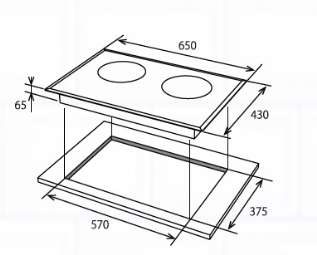 Fujioh FH-ID5120 65cm 2 Zone Induction Hob