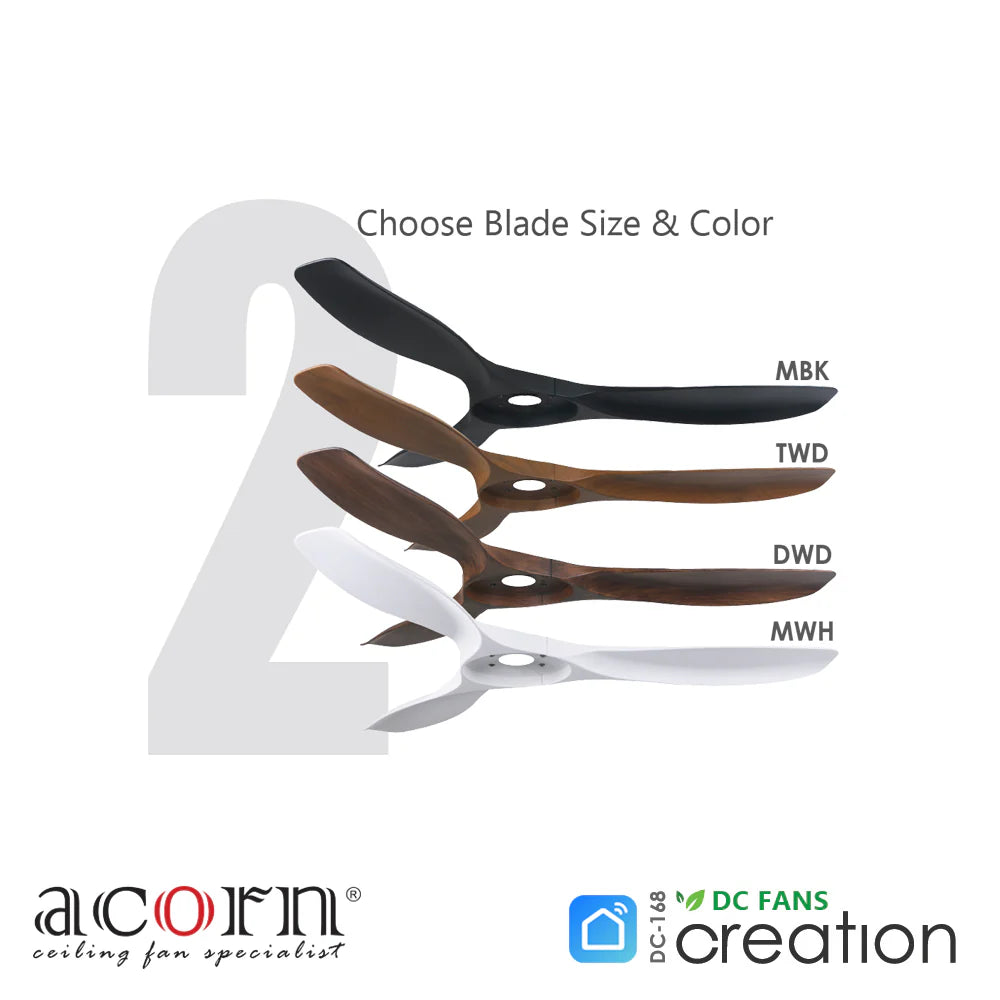 Acorn DC-168H DWD + MBK With Light Ceiling Fan