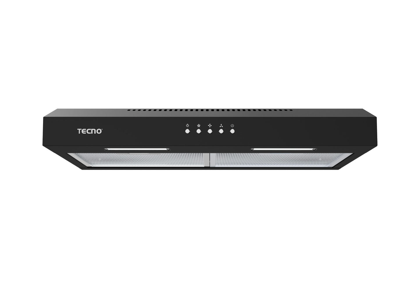 Tecno 60cm Full Matte Black Ultra Slim Hood with Black Front Panel