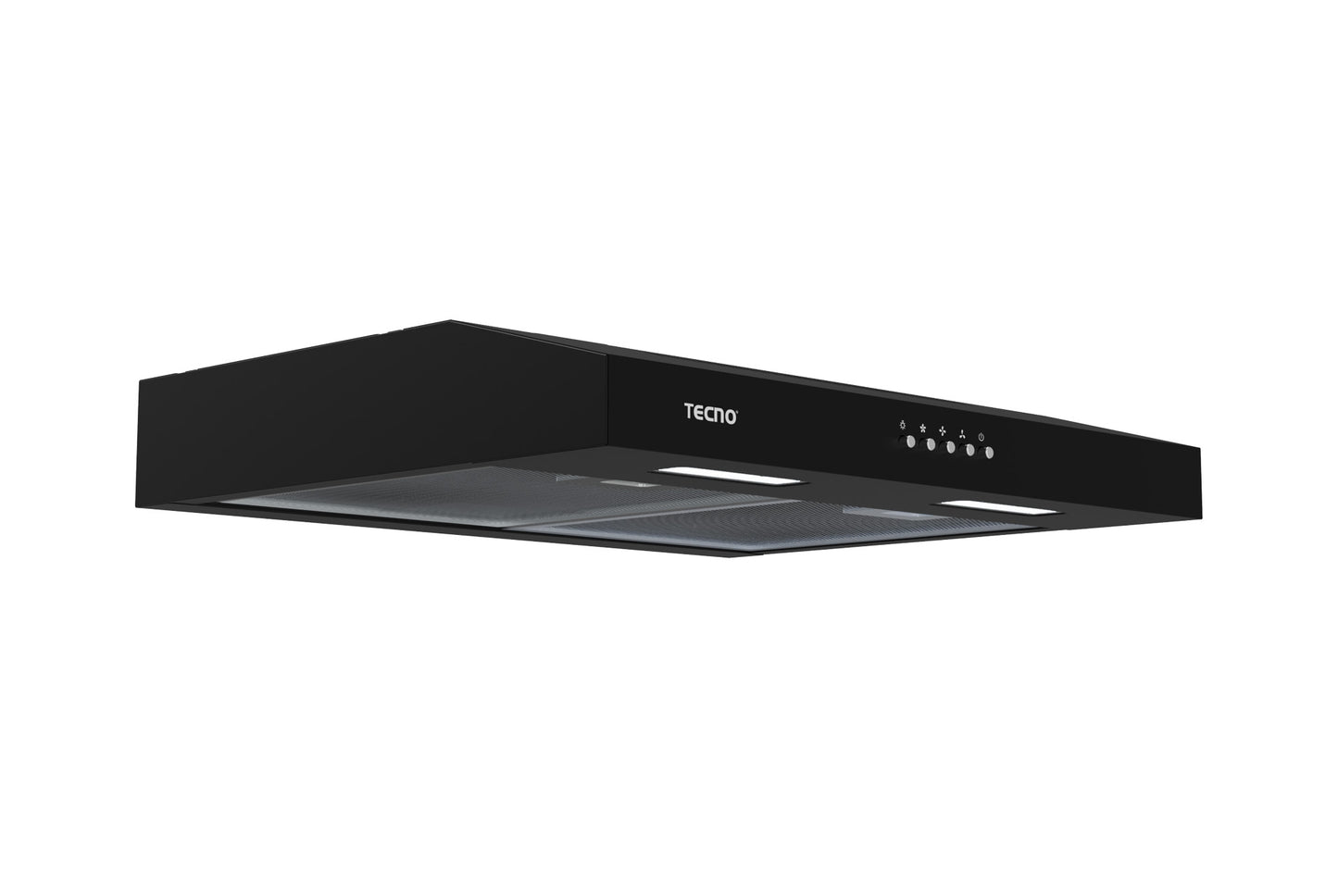 Tecno 60cm Full Matte Black Ultra Slim Hood with Black Front Panel