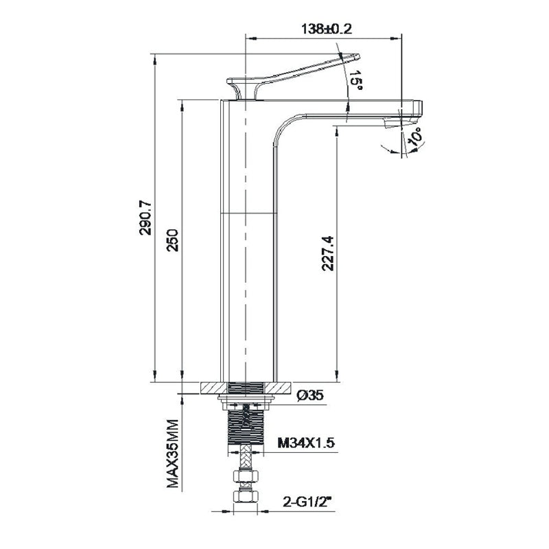 Aalto 1295B Tall Basin Mixer