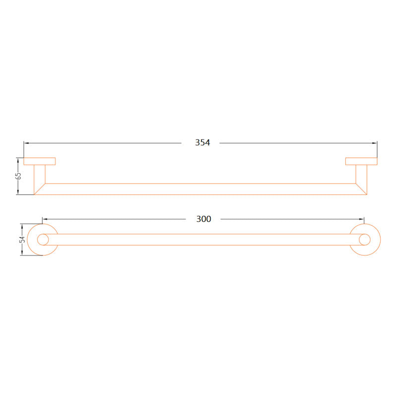 Aalto Chrome Single Towel Bar (30cm)