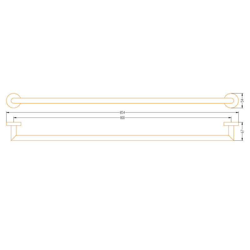 Aalto Chrome Single Towel Bar (85cm)