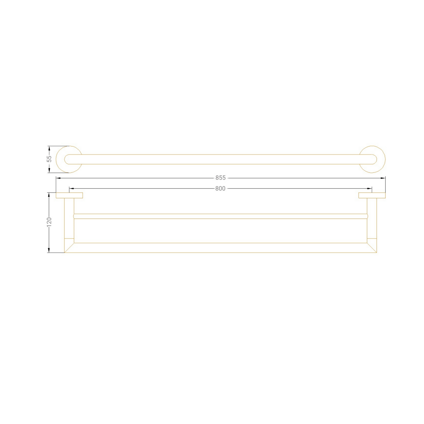 Aalto Chrome Double Towel Bar (85cm)