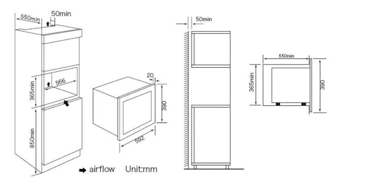 Tecno Built-In Microwave Oven with Grill