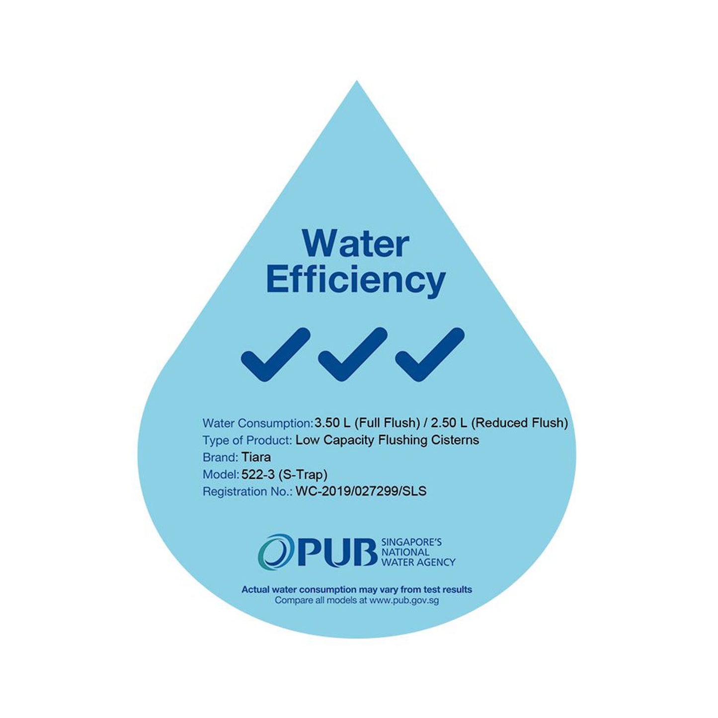 Tiara WC-522 One-Piece Toilet Bowl (Rimless Flush)