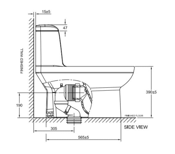 American Standard CL 20415 Milano One-Piece Toilet Bowl
