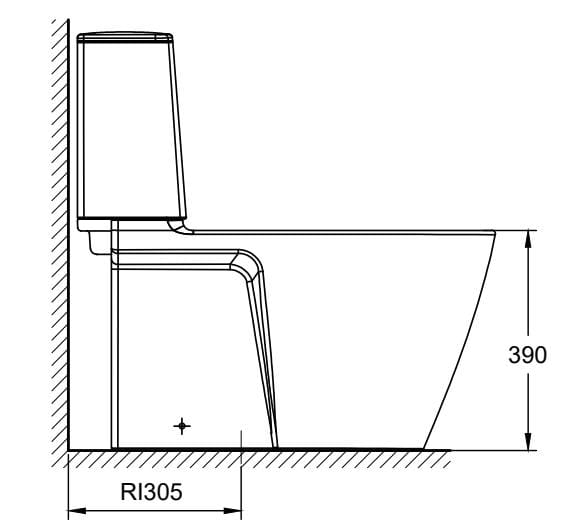 American Standard CL 23075 Acacia Supersleek Close Coupled Toilet Bowl