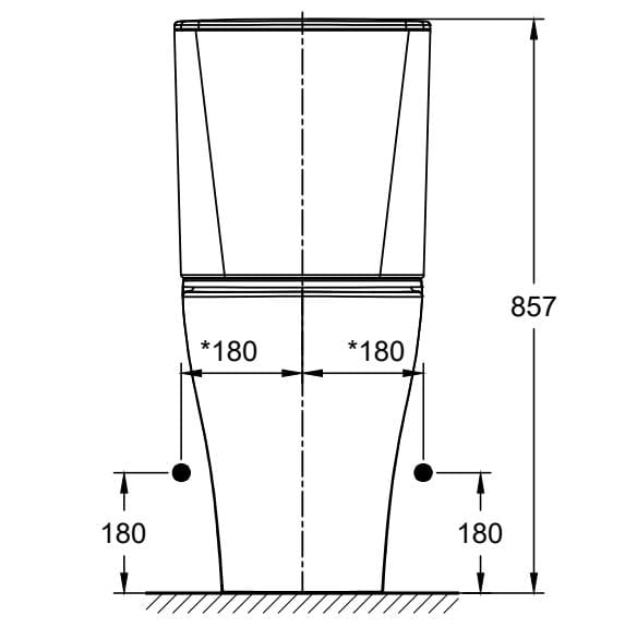 American Standard CL26265 Cygnet Raised Height Close Coupled Toilet