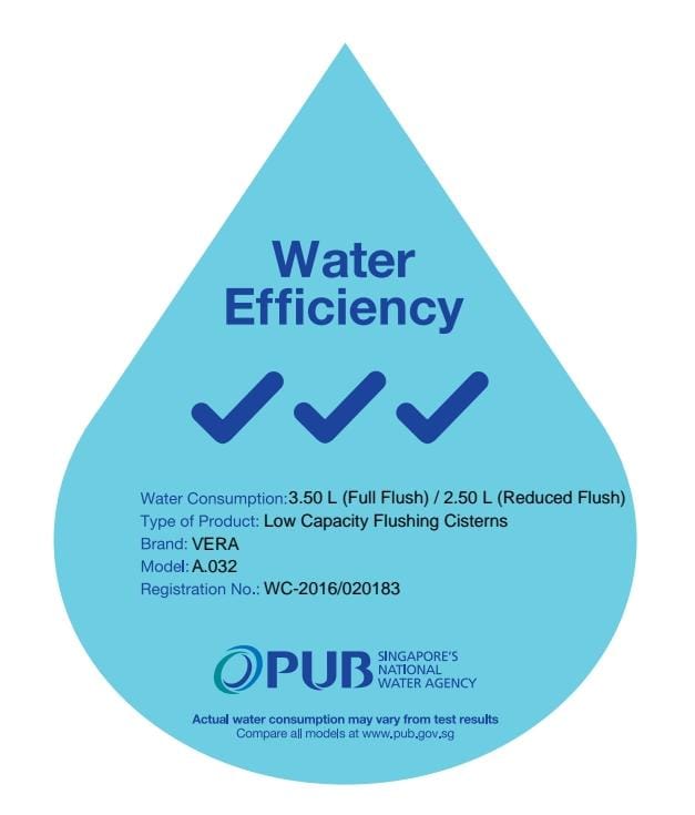 Vera A032R One-Piece Toilet Bowl (Rimless Flush)