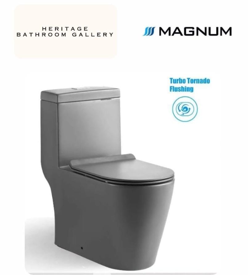 Magnum M935 Gray One-Piece Toilet Bowl (Tornado Flush)