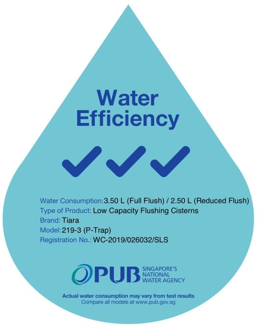 Tiara WC-219 Two-Piece Toilet Bowl (Rimless Flush)