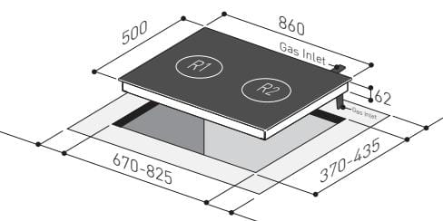 Mayer MMSS882HI 86cm 2 Burner Stainless Steel Gas Hob