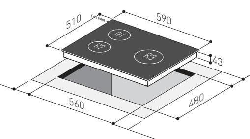 Mayer MMSS633 60cm 3 Burner Stainless Steel Gas Hob