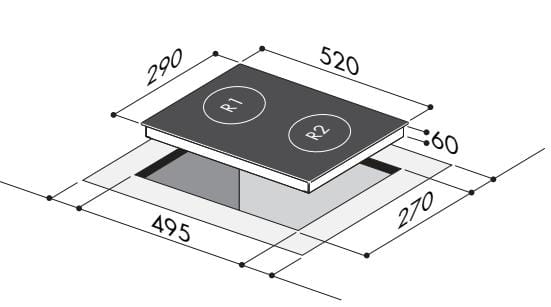 Mayer MMIH30CS 30cm 2 Zone Domino Induction Hob with Slider