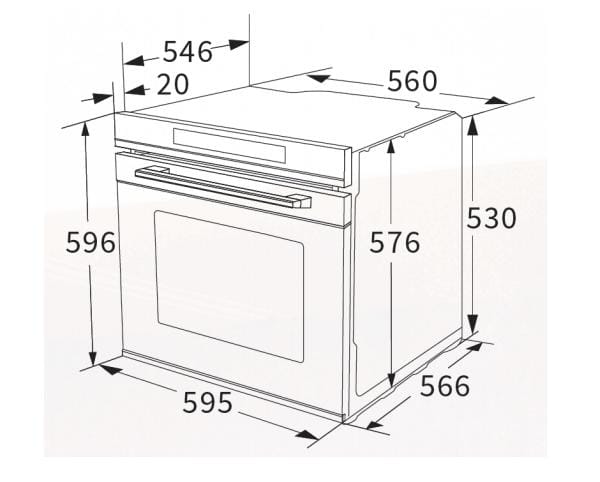Fujioh FV-EL63GL 72L Built-In Oven With Telescopic Rails