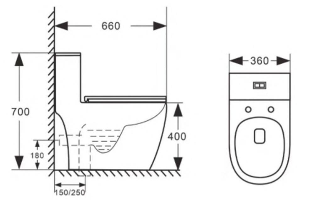 Aalto AL 8010 One-Piece Toilet Bowl (Tornado Flush)