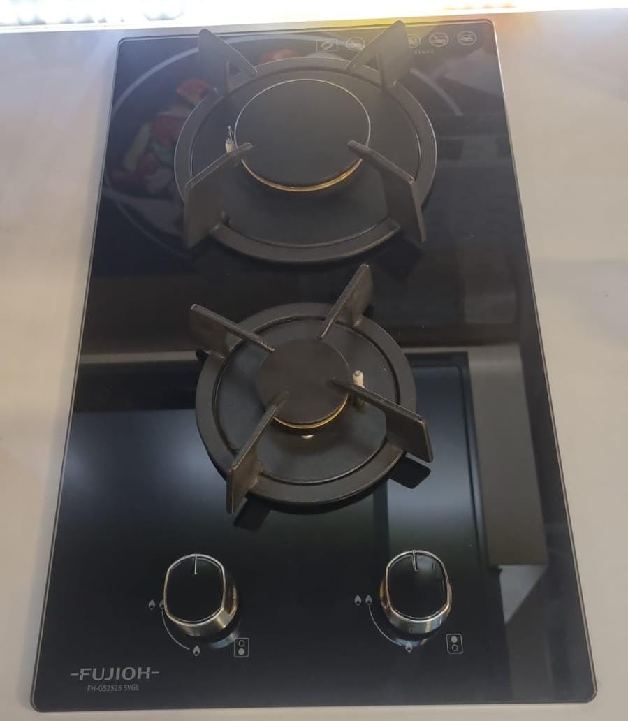 Fujioh FH-GS2525 SVGL 2 Burner Domino Built-In Gas Hob (Black Glass)